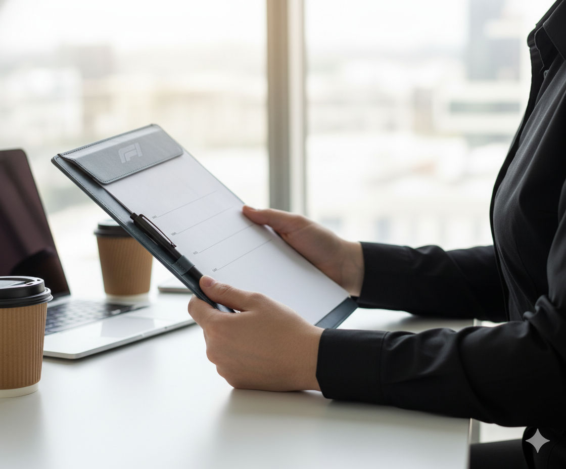 F1 Leather Writing Board A4 with magnetic clip