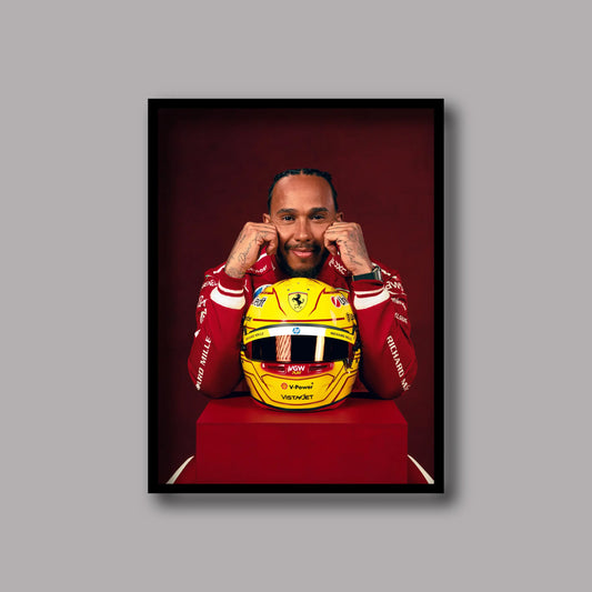 Lewis Hamilton Ferrari 3 40x30 Frame