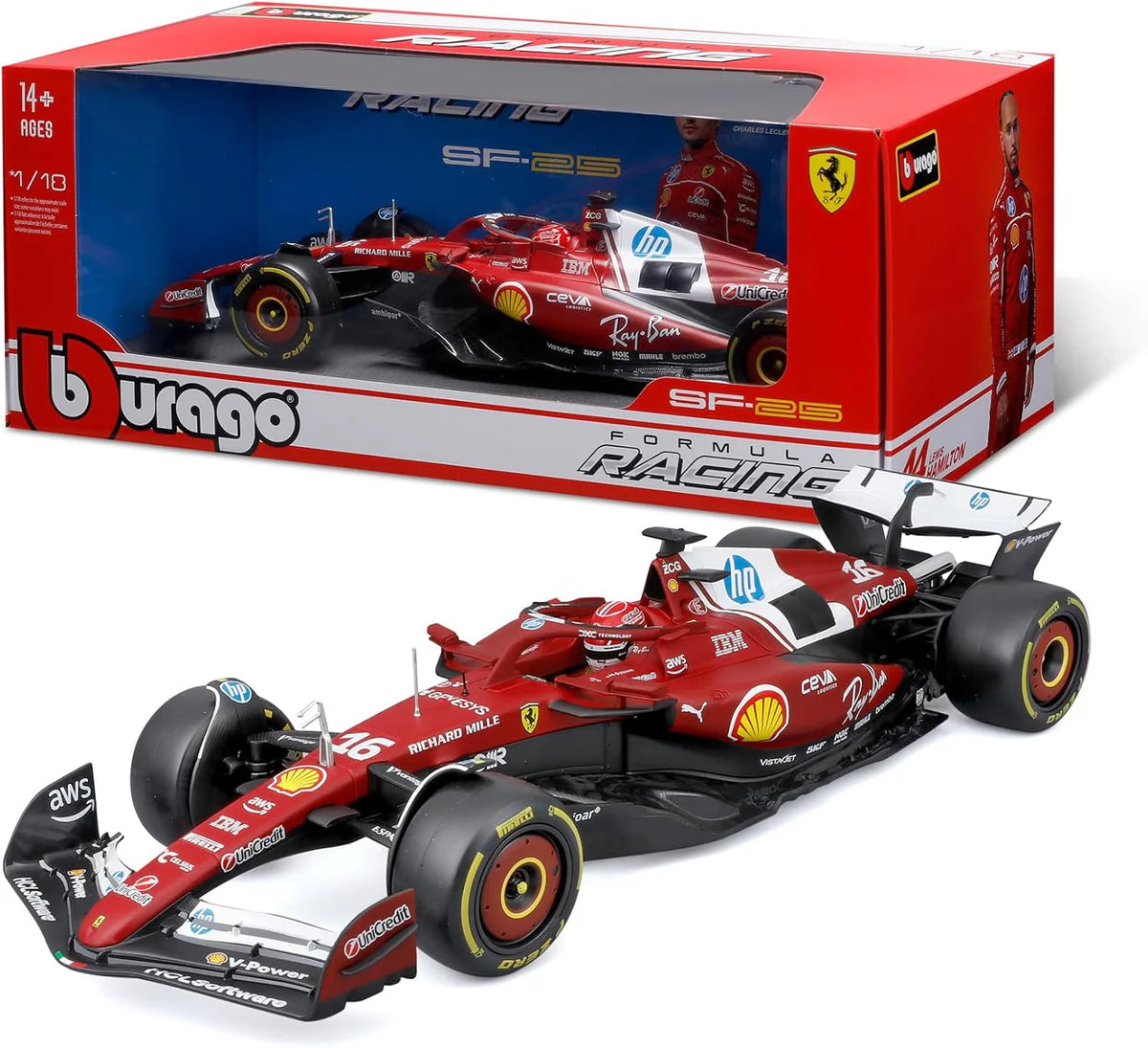 Ferrari SF-25 #44 #16 Formula 1 2025 1:18 Bburago