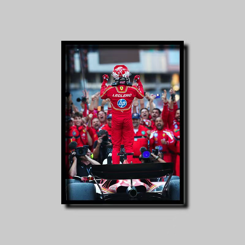 Charles Leclerc 2024 Monaco Winner 40x30cm Frame