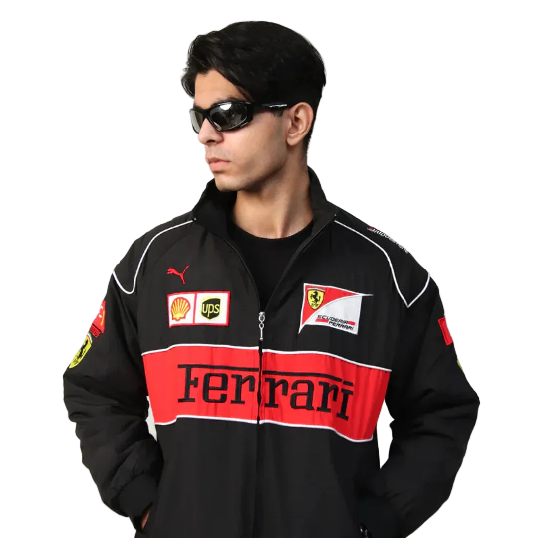 Unisex Black Bomber Racing Jacket