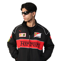 Unisex Black Bomber Racing Jacket