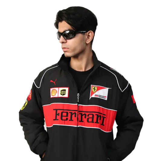 Unisex Black Bomber Racing Jacket