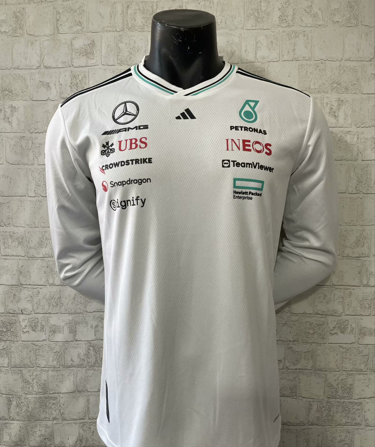 Mercedes 2025 Long Sleeve White Shirt