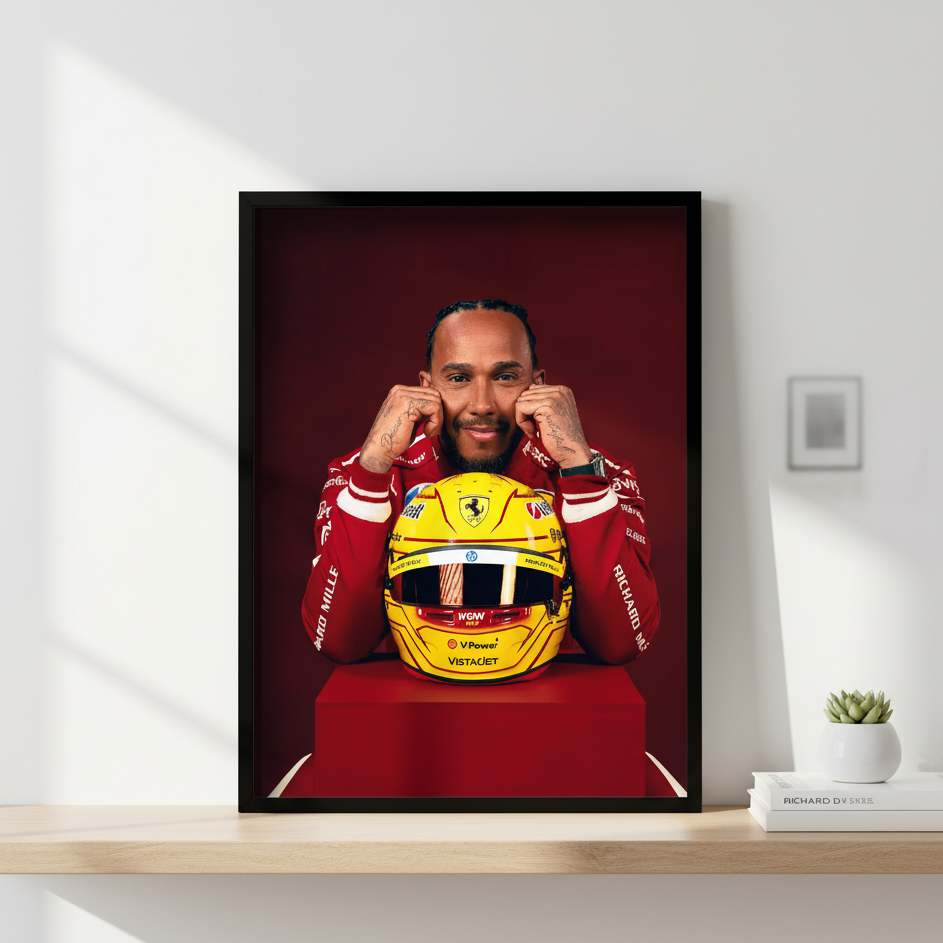 Lewis Hamilton Ferrari 3 40x30 Frame