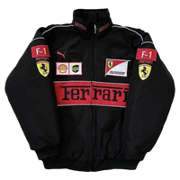 Unisex Black Bomber Racing Jacket