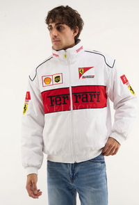 White Bomber Racing Jacket
