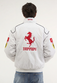 White Bomber Racing Jacket