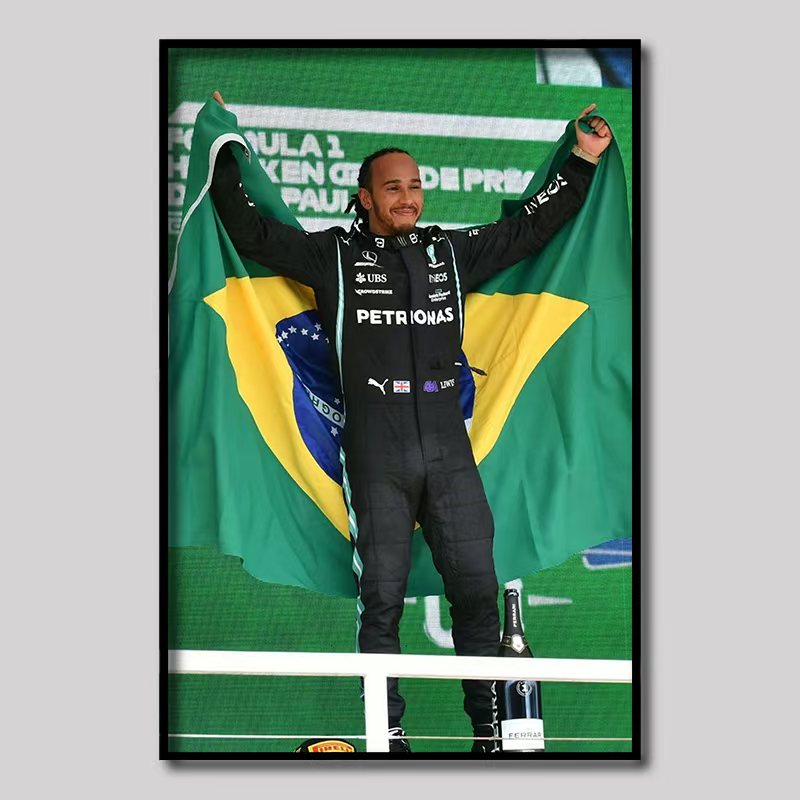 Lewis Hamilton Brazil 2021 Winner 90x60 CM Frame