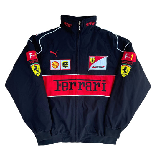 Unisex Ferrari Black Bomber Racing Jacket