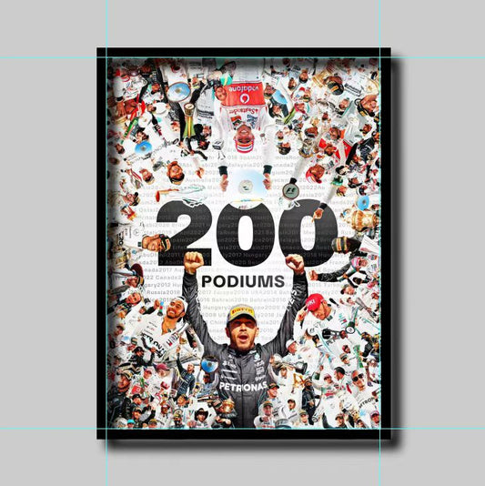 Lewis Hamilton 200 Podiums 40x30cm Frame