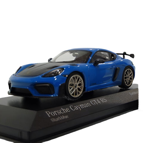 Porsche 718 (982) Cayman GT4 RS 2021 sharkblue / Neodymium rims 1:43 Minichamps