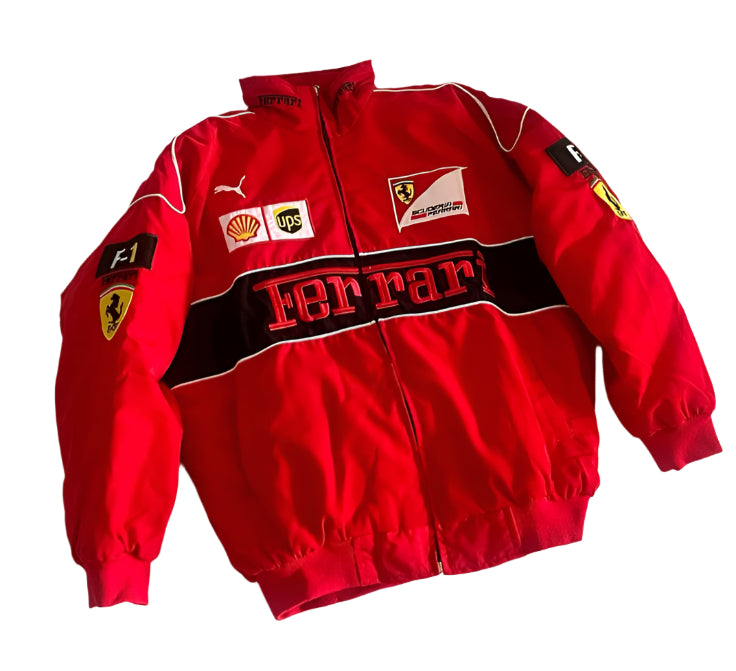 Unisex Ferrari Red Bomber Racing Jacket